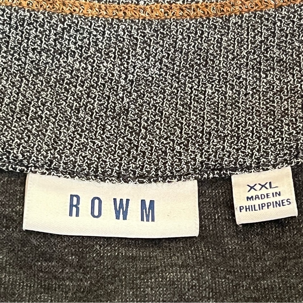 ROWM 1/4 Zip Charcoal Pullover With Copper Colored Stitching. XXL EUC - Picture 9 of 13